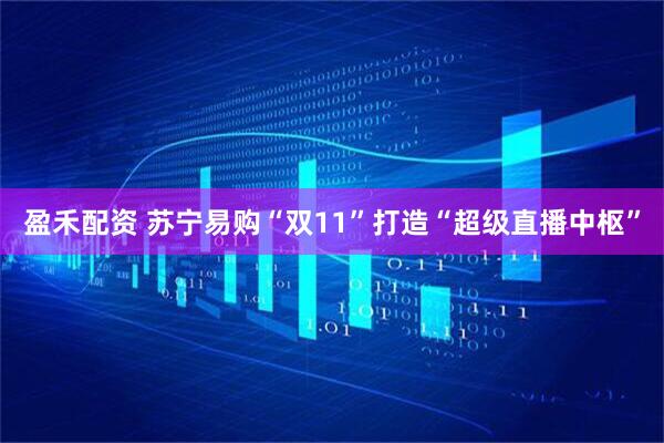 盈禾配资 苏宁易购“双11”打造“超级直播中枢”
